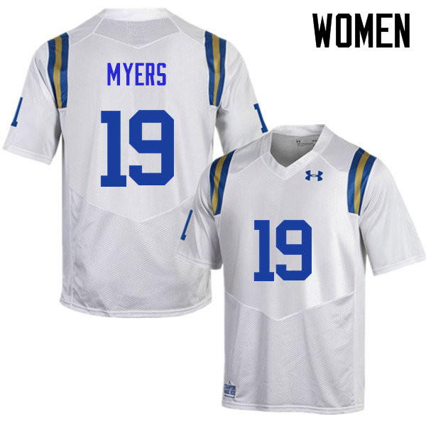 Women #19 Craig Myers UCLA Bruins Under Armour College Football Jerseys Sale-White
